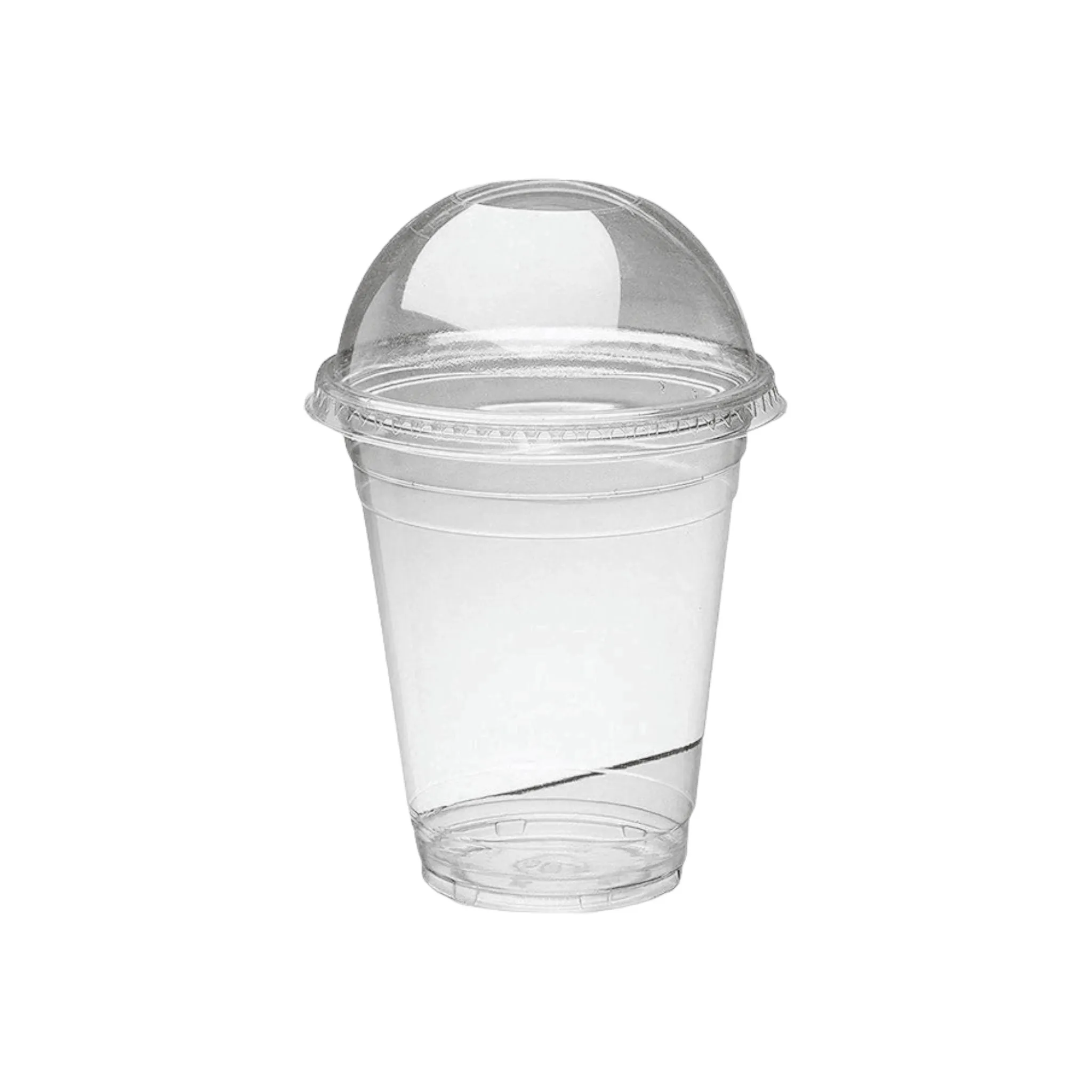 350ml Disposable PET Plastic Smoothie Cup with Dome Lid and Hole 10pack