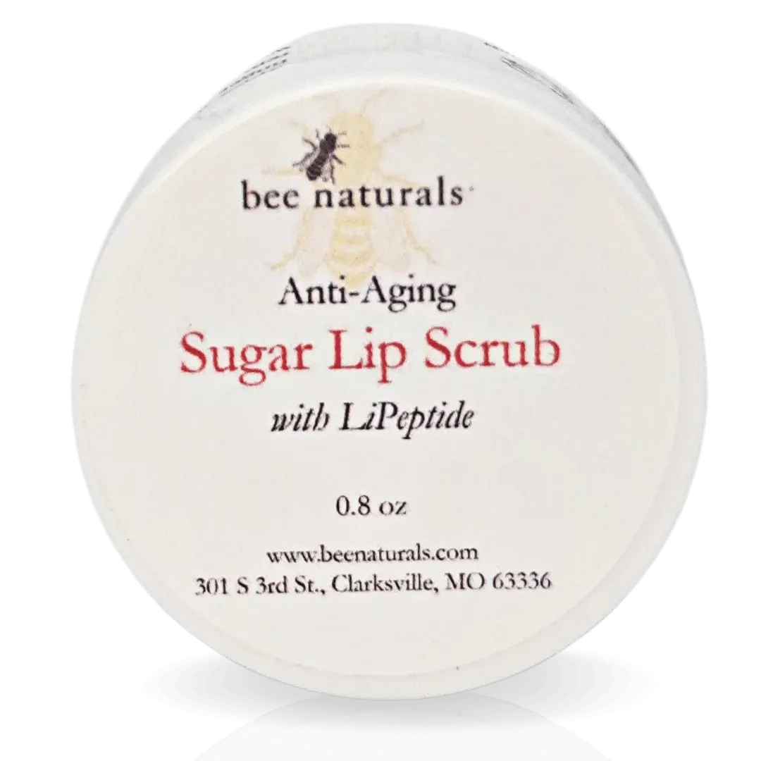 Anti-Aging Sugar Lip Scrub – Hydrating Lip Exfoliator with LiPeptide, Apricot Oil, Sunflower Wax, and Beeswax for Soft, Youthful, and Radiant Lips