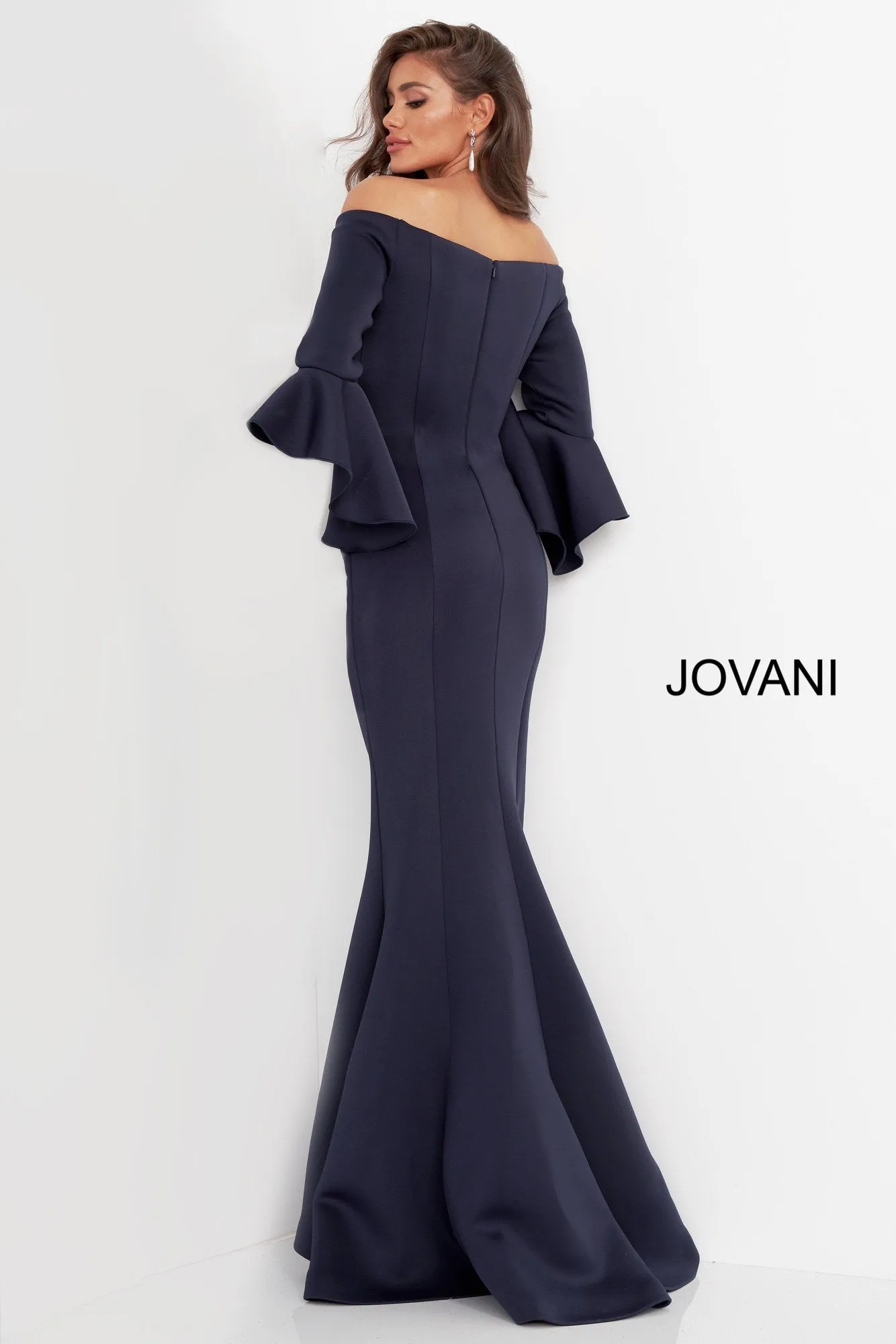 Jovani 59993 Off the Shoulder Bell Sleeves Evening Dress Formal Evening Gown